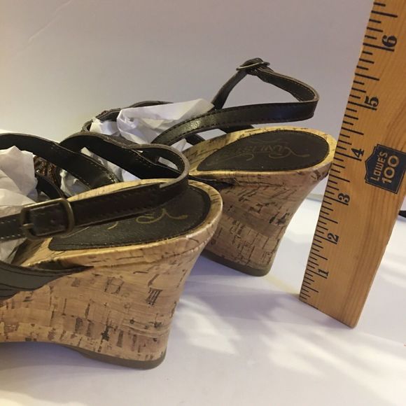 Unlisted Sandals Strappy Caged Womens 7.5 M Wedge Brown Vegan NWT - Picture 12 of 13